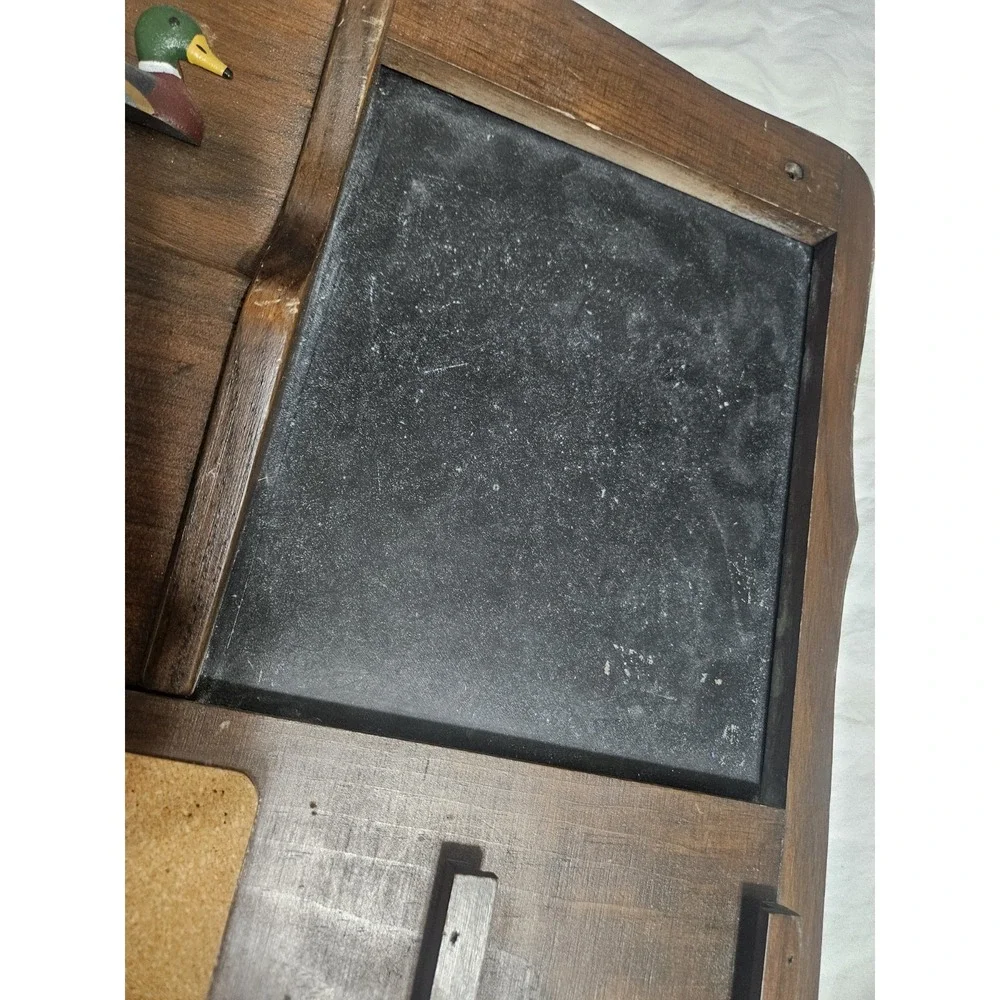 Vintage Duck WallMounted Framed Bulletin Board w/ Chalkboard, Notepad Holder Pen